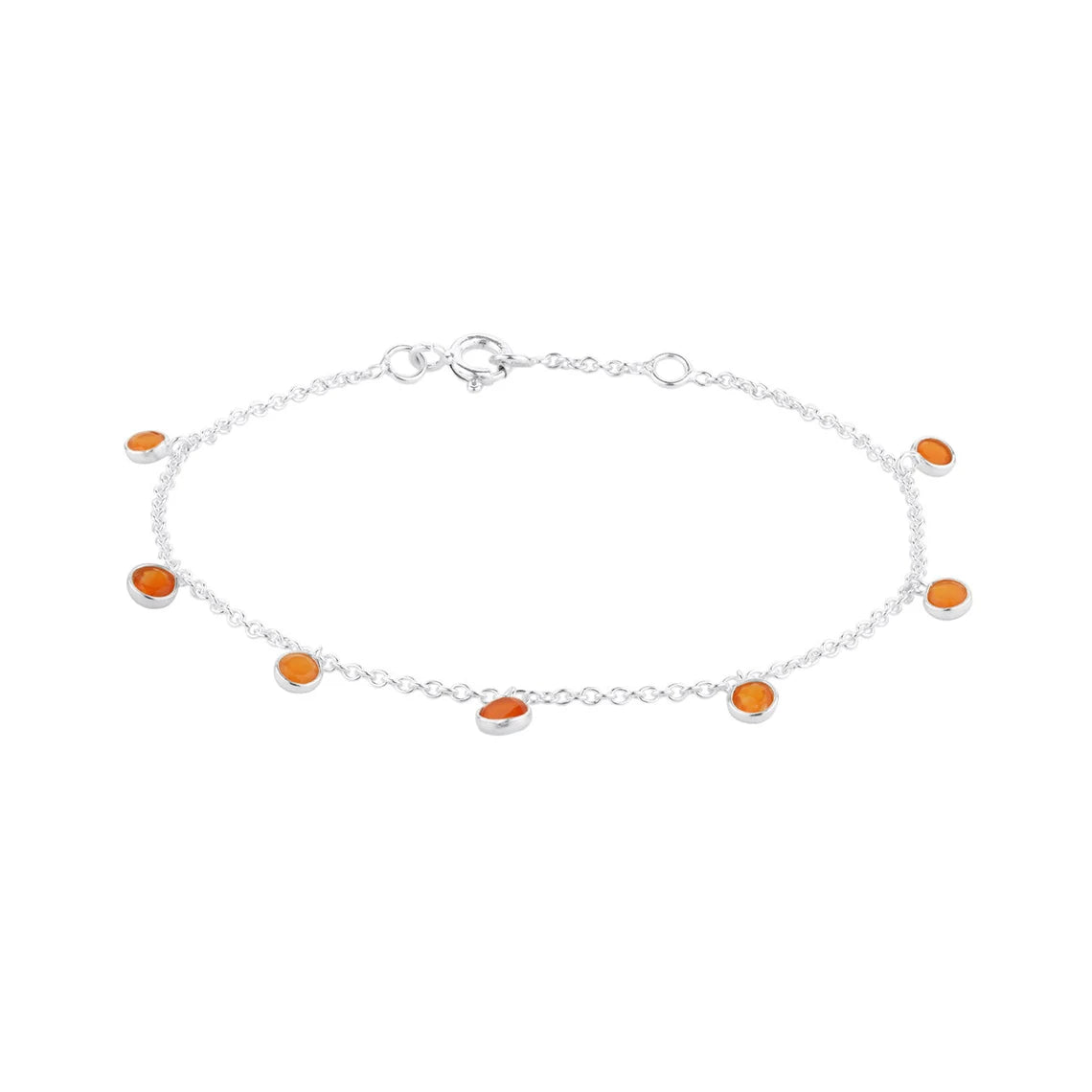 Carnelian Silver Bracelet, gemstone bracelet, sterling bracelet, Tiny bracelet, round gemstone, round cut bracelet, simple bracelet Handmade