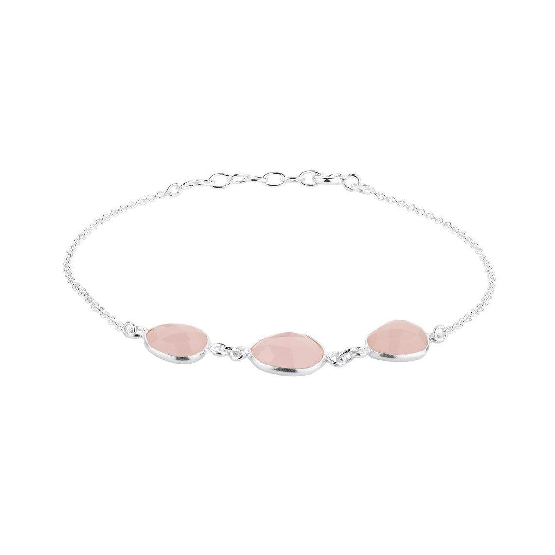 Pink Chalcedony bracelet, blush wedding, October Birthstone Bracelet, Couples Bracelet, Bridesmaid Bracelet gemstone