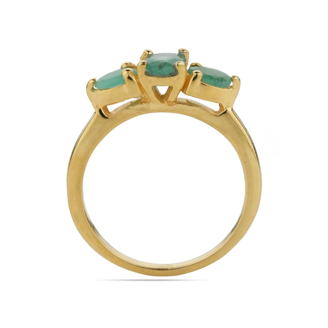 Natural Emerald Gold Ring - Gold Gemstone Ring - 5 X 7 Natural Emerald - Size US 4 - 10 - 18K Gold Silver - Birthstone Ring - Stackable Ring