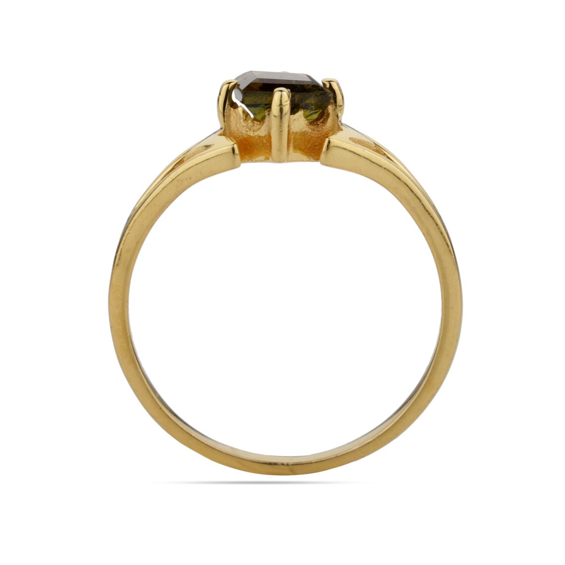 tourmaline Square ring, Green tourmaline Ring, October Birthstone, Tourmaline cushion ring, Gold ring, promise ring