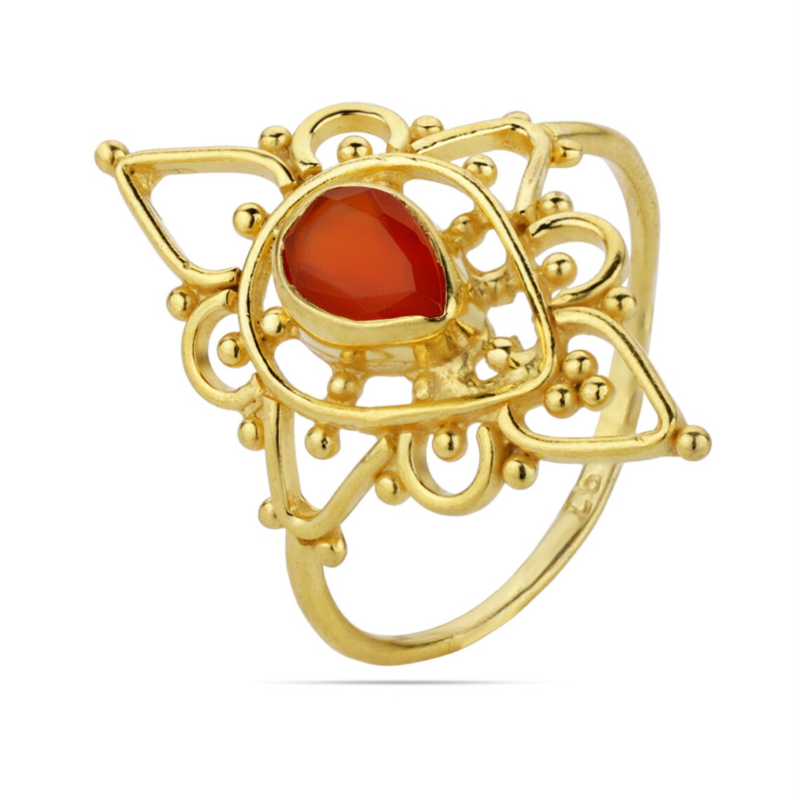 Natural Carnelian ring, 925 Sterling Silver Ring, Gold Plated Ring, Promise Ring, Handmade Ring, Statement Ring, August Birthstone Ring