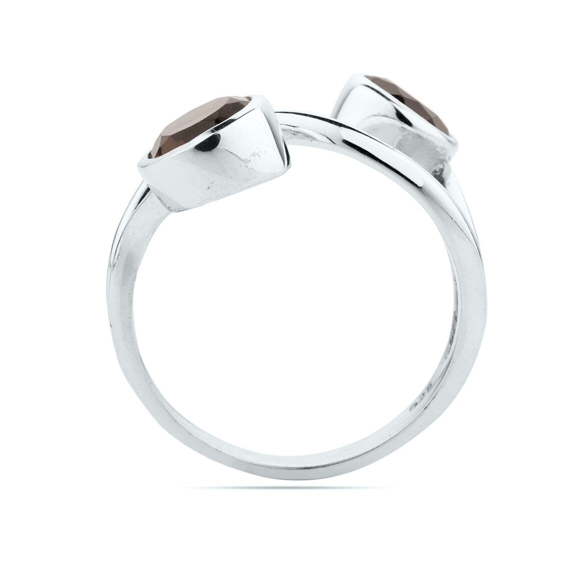 Smoky Quartz Engagement Ring,Sterling Silver Ring