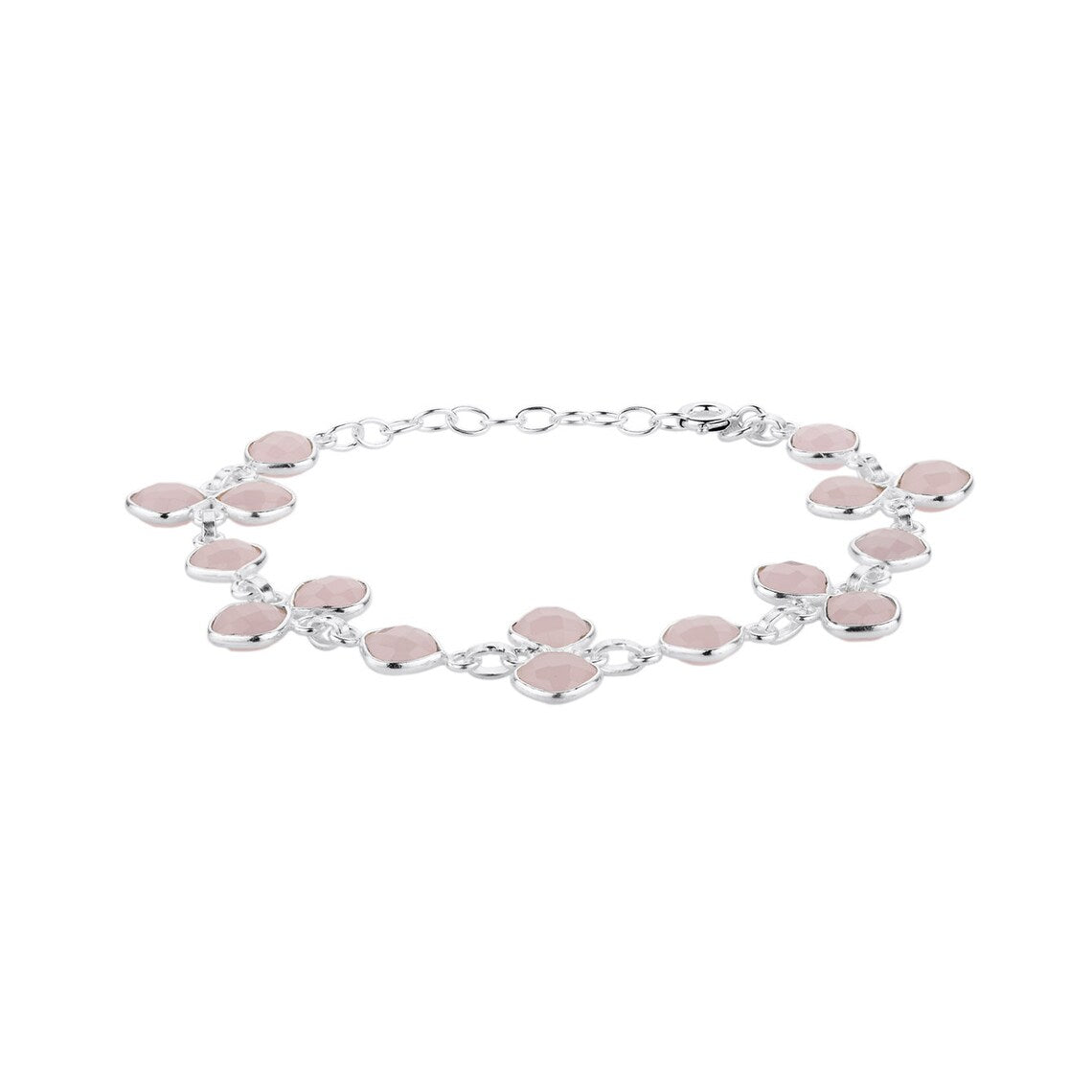 Pink Chalcedony bracelet, October Birthstone bracelet, mothers jewelry, personalized bridesmaid bracelet wife gifts