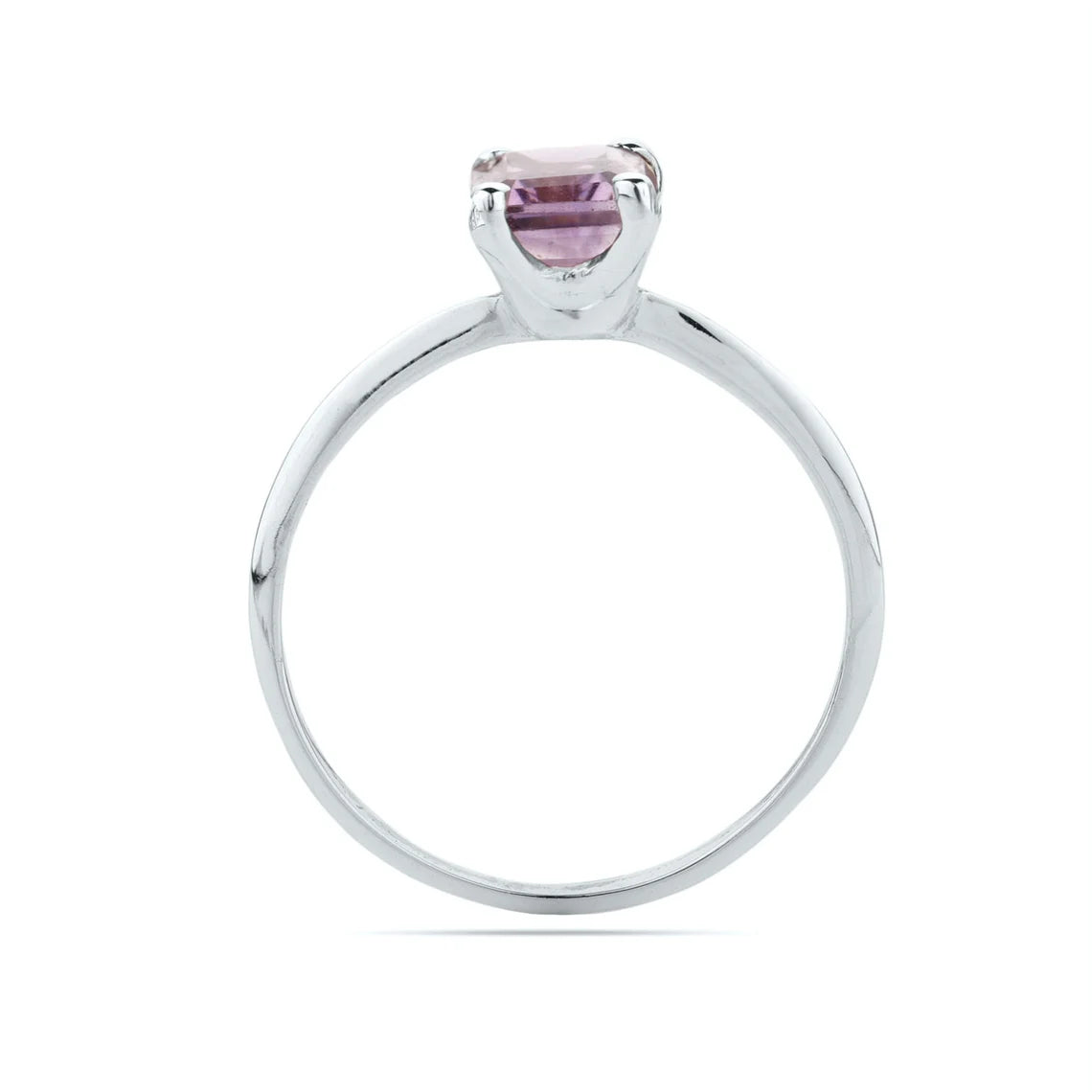 Natural Amethyst Octagon Silver Ring,Amethyst Gemstone Sterling Silver Ring,Handmade Amethyst Ring,Amethyst Birthstone Ring
