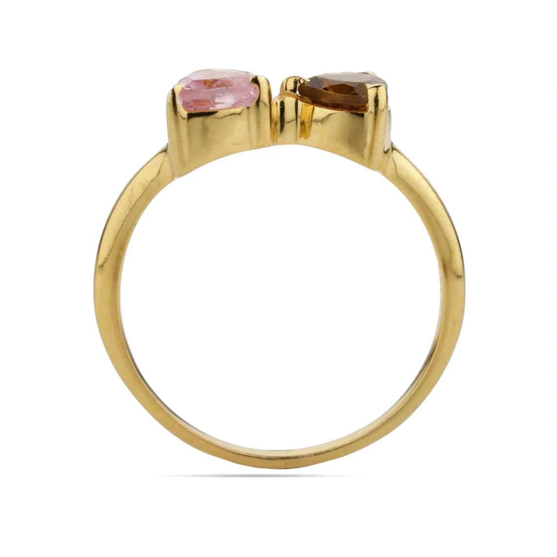 Tourmaline Gemstone Gold Plated Ring, October Birthstone Tourmaline Ring