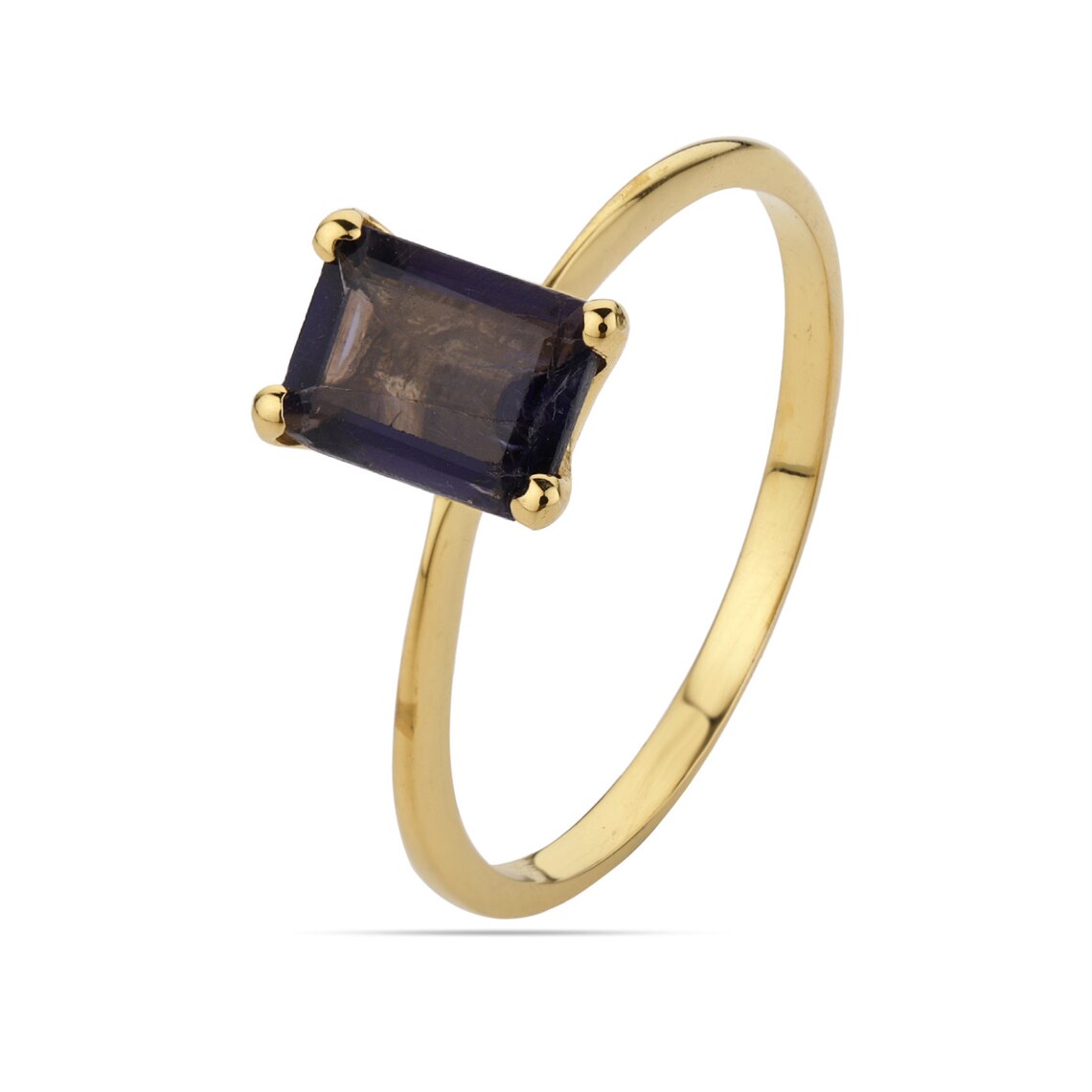 Citrine Ring, November Birthstone Ring, Golden Citrine Ring, Stacking Ring, Gemstone Ring, Natural Citrine Gold Ring 18k Gold Plated Ring