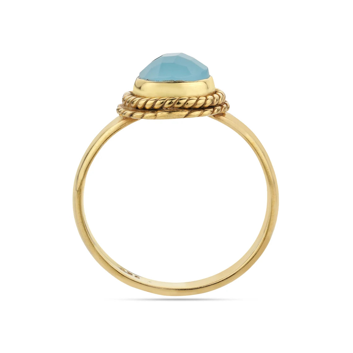 Blue Chalcedony Ring, 925 Sterling Silver Ring, Gold Plated Ring, Everyday Ring, Handmade Ring, Stackable Ring, Proposal Ring, Round Ring