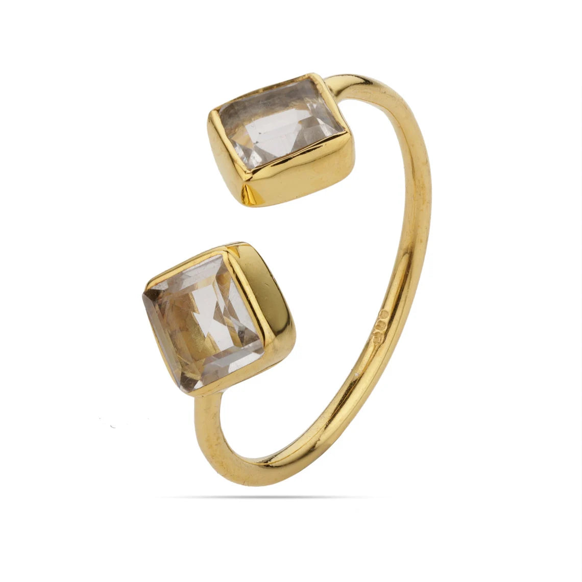 Clear White Crystal Ring, Crystal quartz Ring, Gemstone Ring, Adjustable Ring