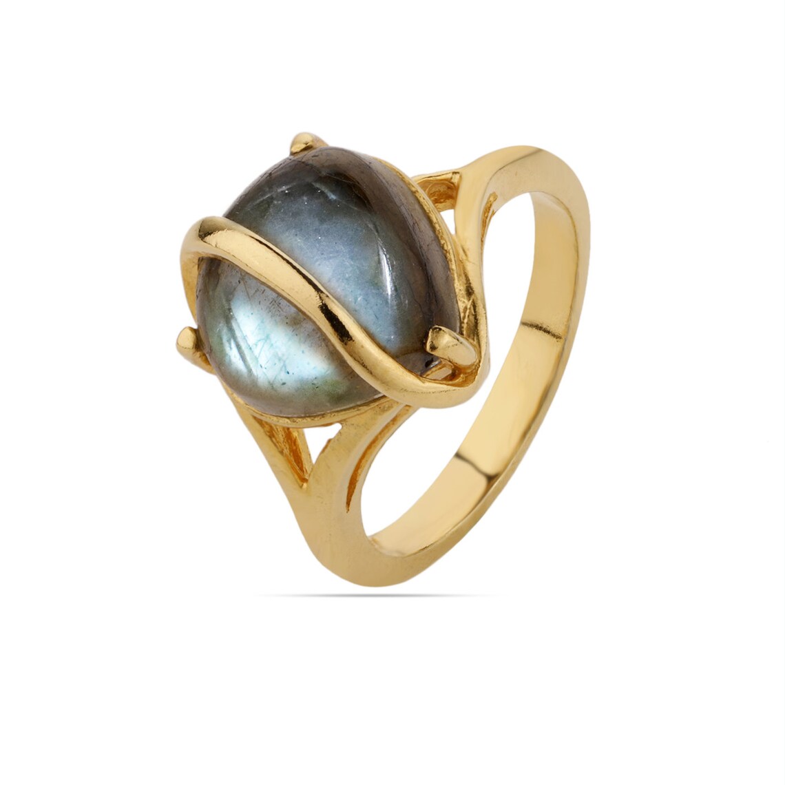 Heart Labradorite Ring, Gold Labradorite Ring, Labradorite Gemstone Ring, Solitaire Ring, Labradorite Prong set Ring, Handmade Ring