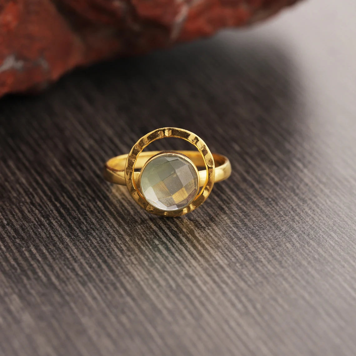 Prehnite Ring, Sterling Silver Ring, Prehnite Stone, Beautiful Ring, Natural Stone, Handmade Ring, Round Gold Ring, Free Shipping