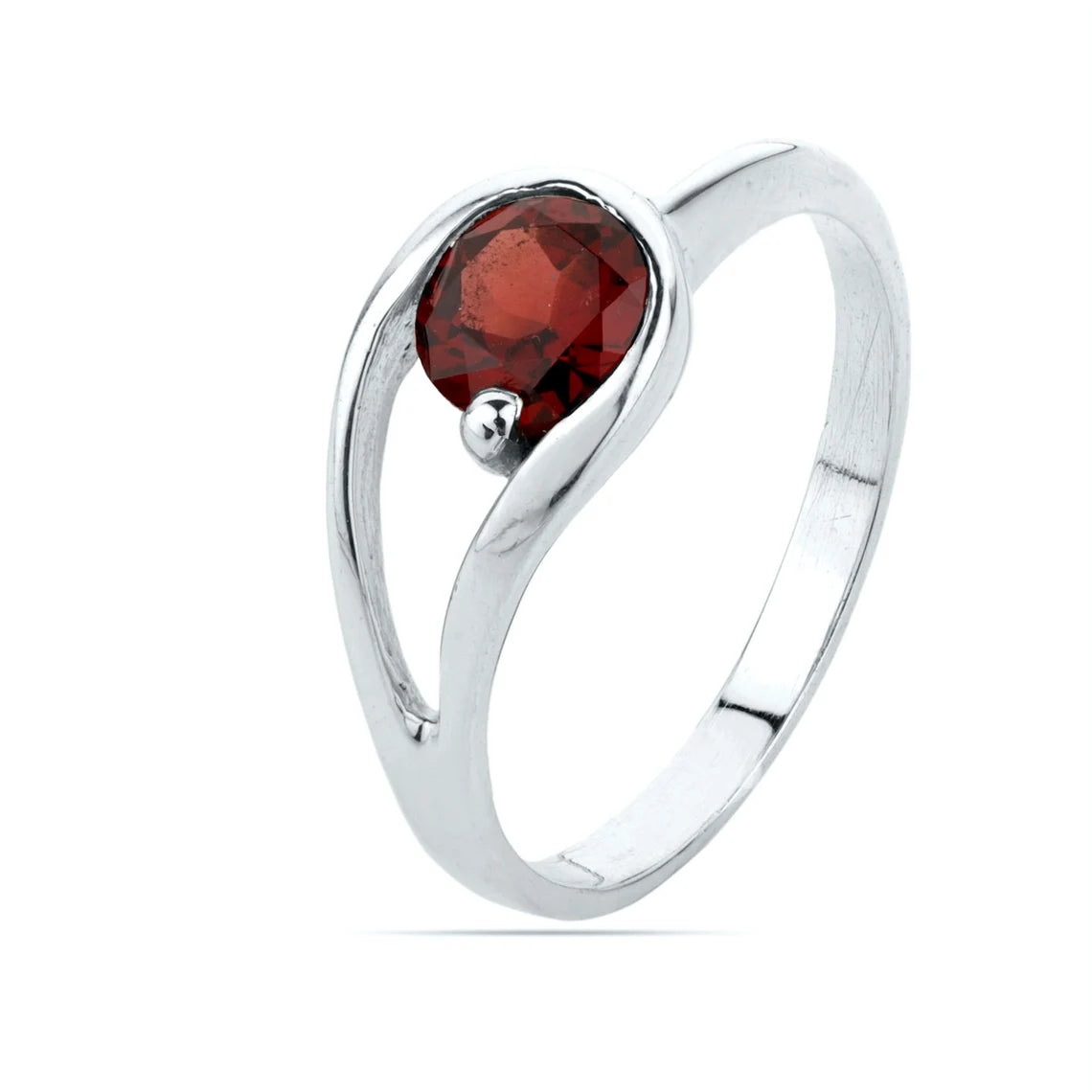 Garnet Ring, Garnet red gem ring. prong ring, red ring, romantic ring, stackable ring, stacking ring,