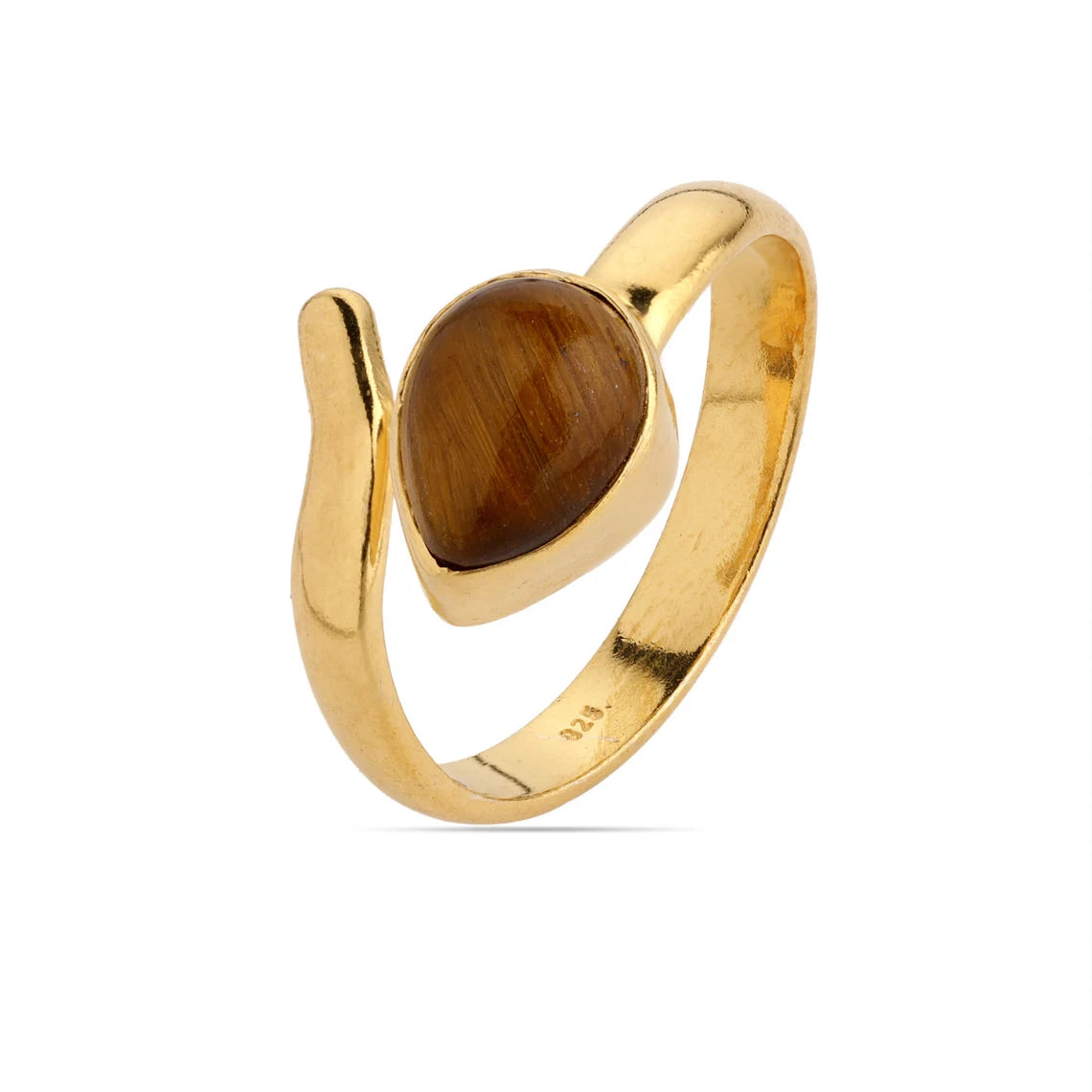 Tiger Eye 925 sterling silver Ring - adjustable Ring