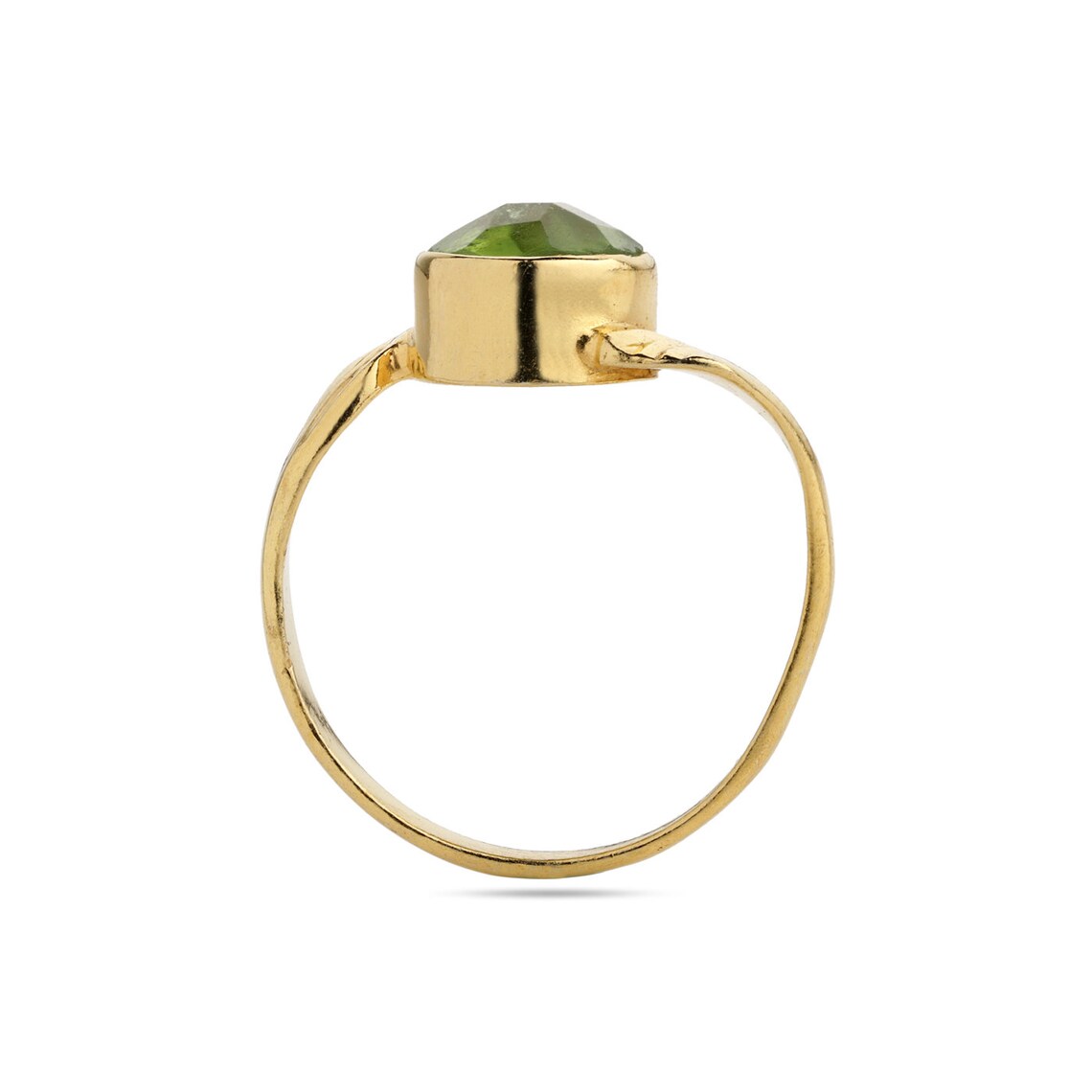 Natural Peridot Gemstone Ring, 925 Silver Ring, Green Color Ring, Gold Ring Jewelry, Peridot Jewelry, Faceted Round Peridot Ring