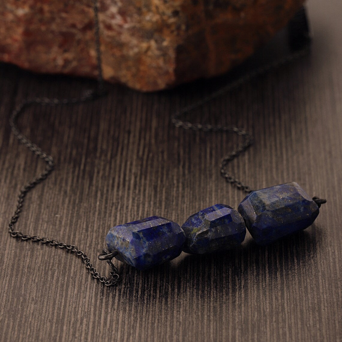 Lapis Necklace Lapis Lazuli Necklace Naturel Jewelry Stone Jewelry Mineral Necklace gift for mom gift for her