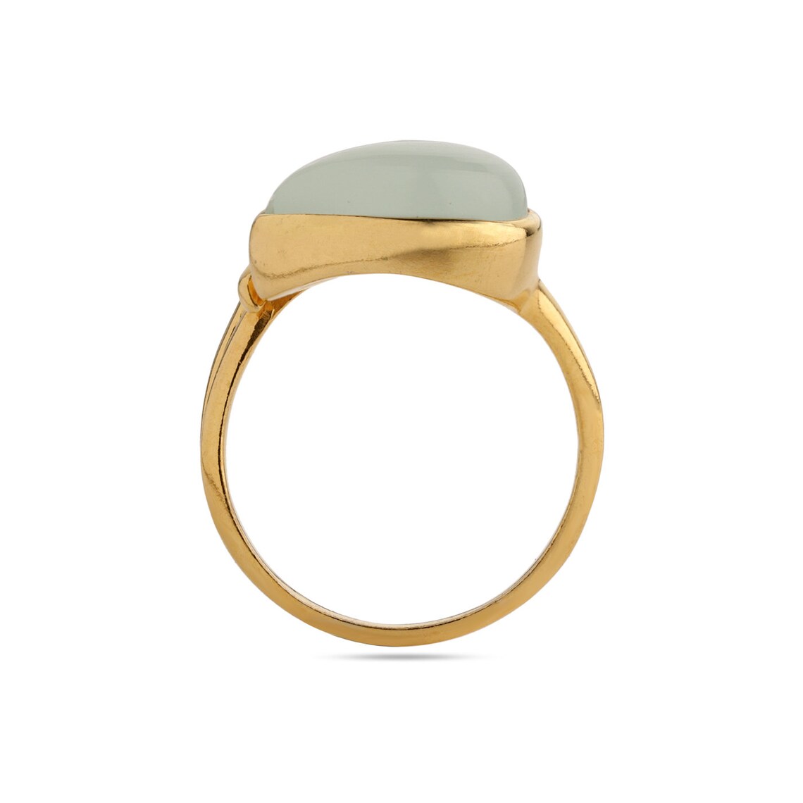 Aqua Chalcedony Ring, Gold Ring, Pear ring, 925 Sterling Silver Ring, Gemstone Ring, Boho Handmade