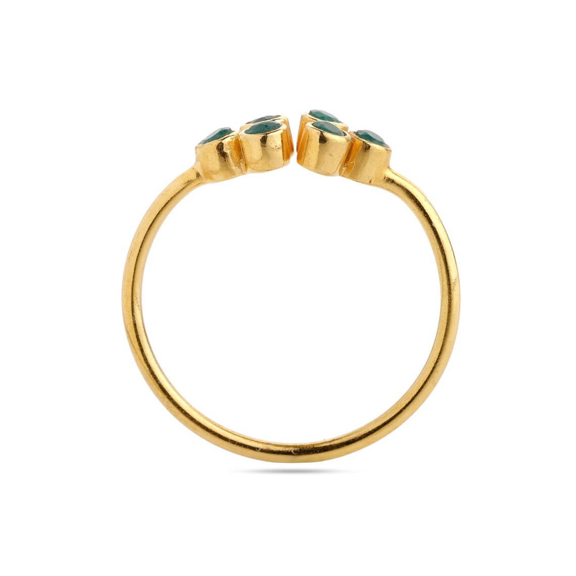 Green Onyx Ring, Open Ring, Minimalist Ring, Dainty Gold Ring, Round Onyx Ring, Gold Ring, Silver Ring, Stacking Ring, adjustable ring