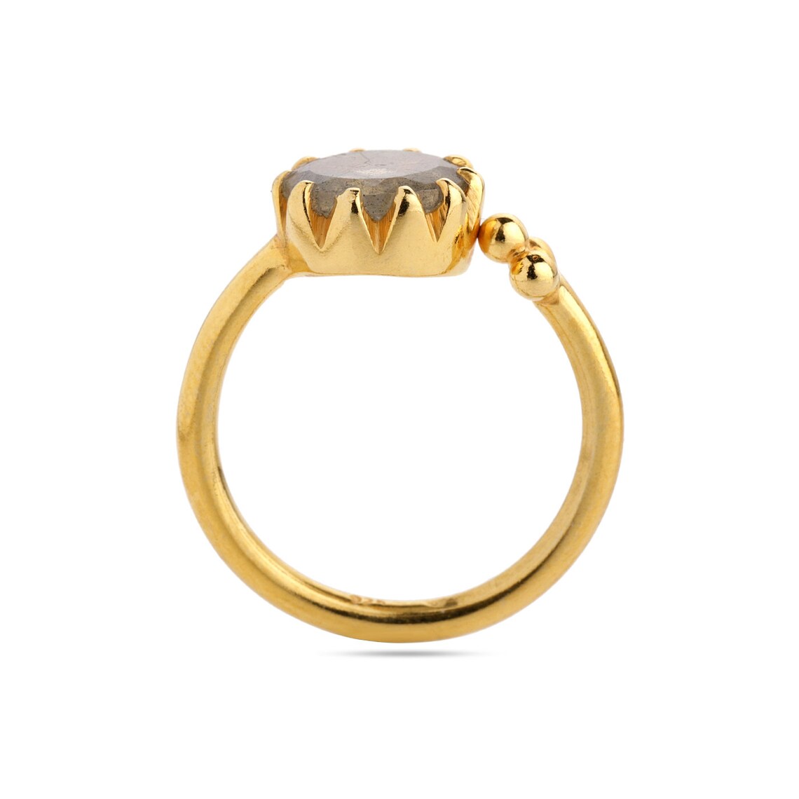 Labradorite Ring *Adjustable Gold Plated * Statement*Gemstone * Wedding Bridesmaid *Boho *Bohemian *Handmade