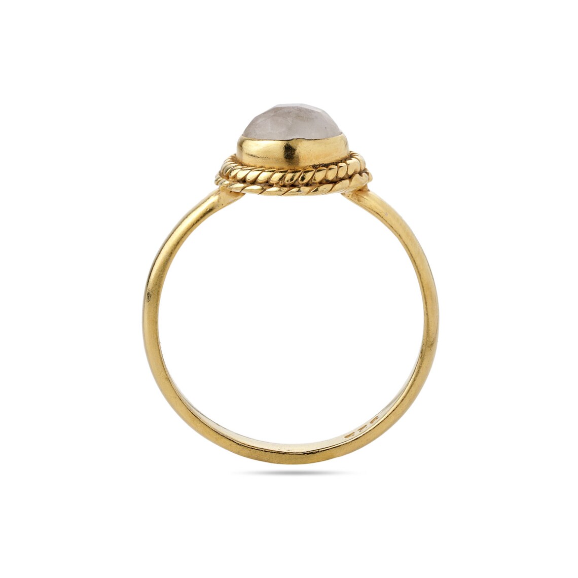 Rainbow Moonstone Ring - Round Moonstone Gold Ring - Moonstone checker Ring - Faceted Moonstone Gemstone Ring - Handmade Moonstone Ring