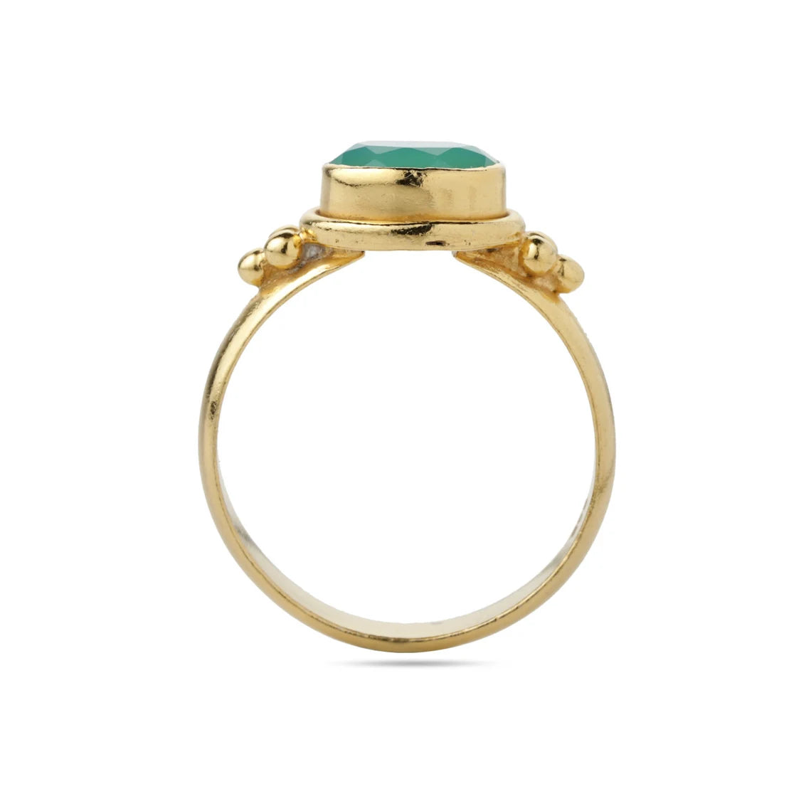 Chrysoprase Onyx Ring - Chryso Onyx Gold Ring - Oval Ring - Chryso Onyx Gemstone Ring, Statement Ring, Birthstone Ring