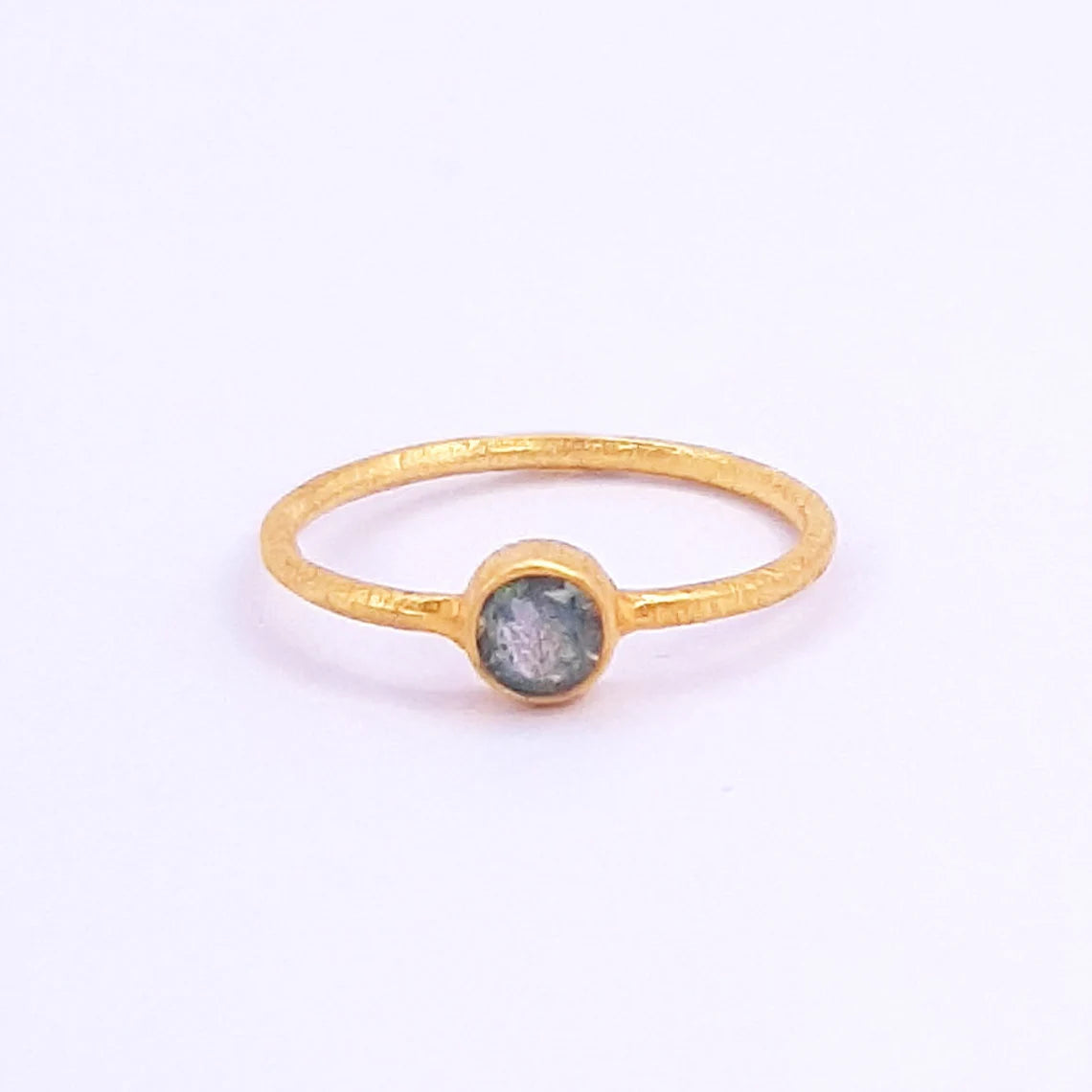 Labradorite Gemstone Ring - 925 Sterling Silver Labradorite Gold Ring - Round Labradorite Ring