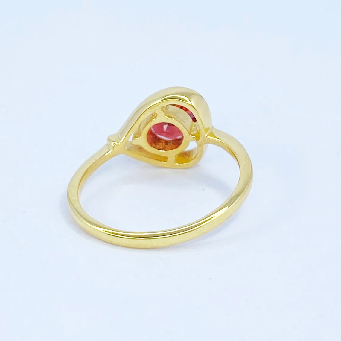 Gothic Round Garnet Ring, Silver And Gold Gemstone Ring, January Birthstone Jewelry For Her, Unusual Four Dots Stacking Ring