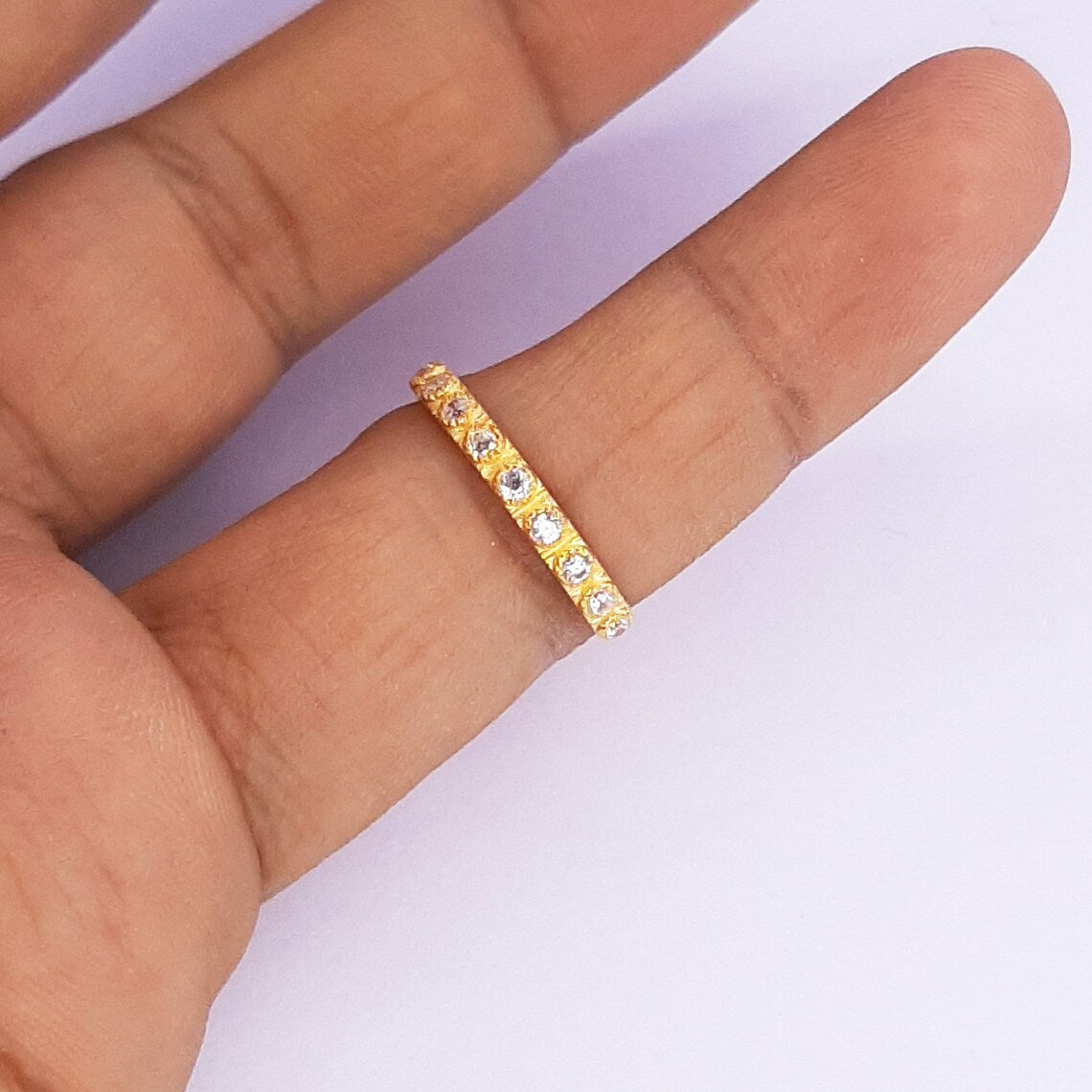 Zirconia minimalist gold ring