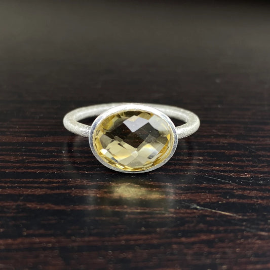 Sterling Silver Brazil Citrine Ring - Engagement, Promise, Gemstone Ring, Valentine's, Anniversary, Birthday Gift For Her, Mum Girlfriend