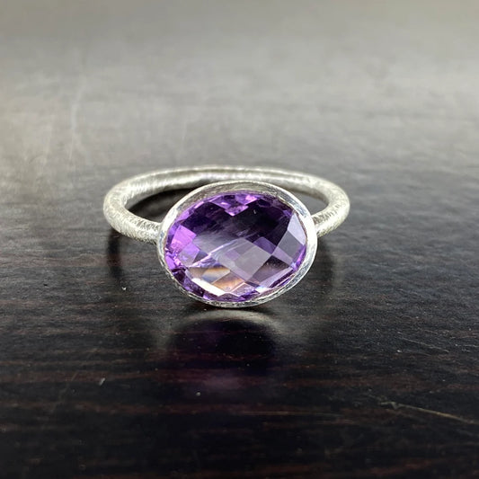 Sterling Silver Lavender Amethyst Ring - Engagement, Promise, Gemstone Ring, Valentine's, Anniversary, Birthday Gift For Her, Mum Girlfriend