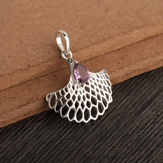 Natural Amethyst Pendant/Pear Amethyst Pendant/925 Silver Pendant/Gemstone Pendant/Gift For Her/February Birthstone Pendant/Women Pendant